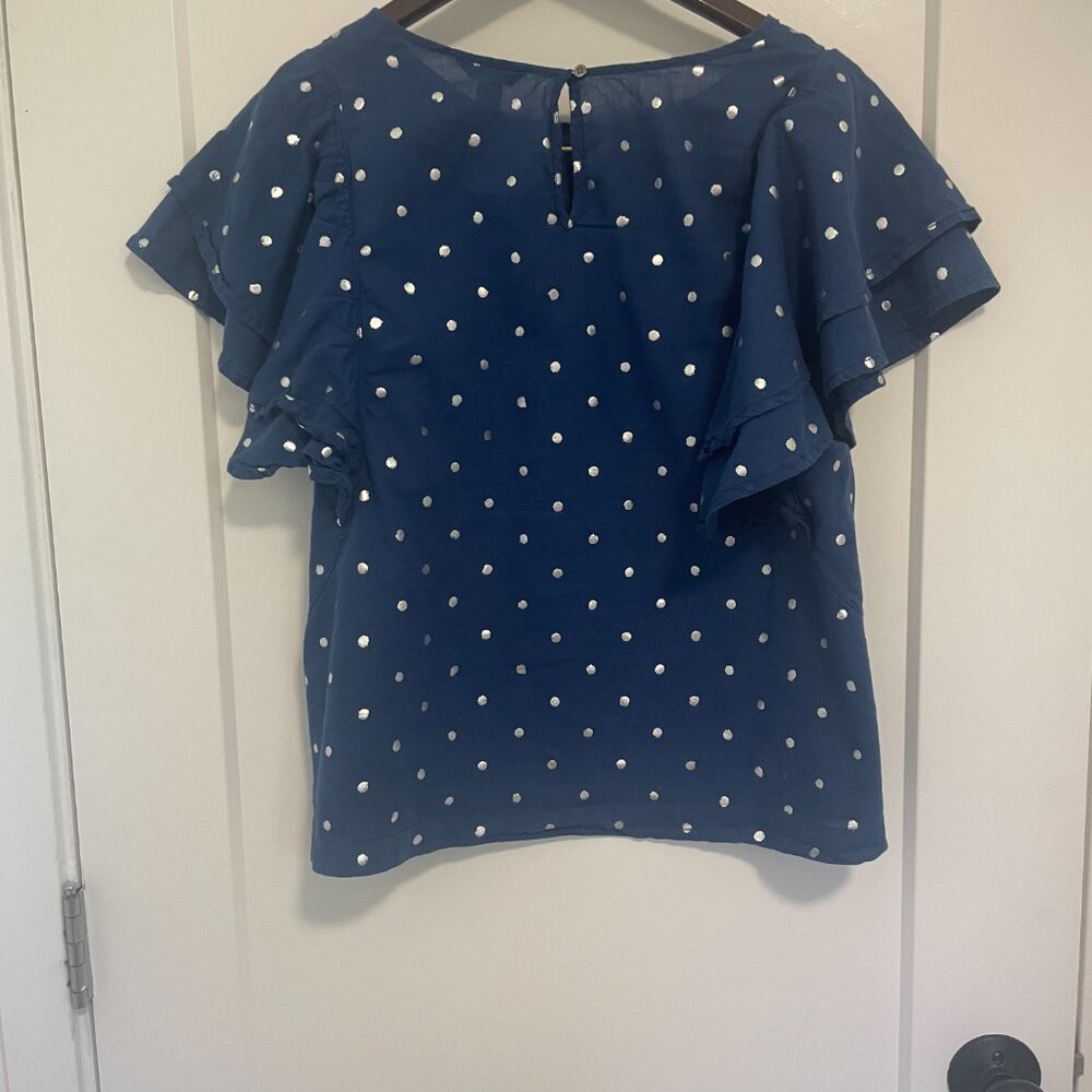 J. Crew Ruffle Sleeve top - Picture 3 of 5